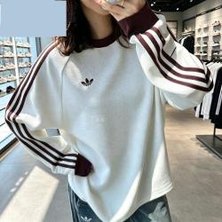 adidas 三叶草 2026秋季新款男装女装上衣宽松透气运动服圆领长袖T恤打底衫