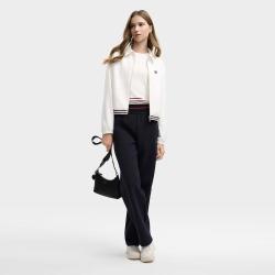 FILA 梭织外套女士时尚休闲简约舒适百搭优雅经典翻领上衣