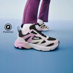 FILA 女中大童舒适跑鞋女童休闲低帮科幻感旋钮扣运动鞋