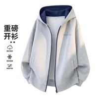 马克华菲 秋季撞色开衫卫衣男女潮流宽松情侣休闲百搭连帽外套