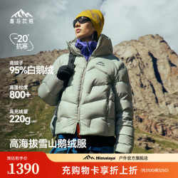 喜马拉雅 玉龙鹅绒服800蓬95绒-20°C雪山攀登专业户外抗寒防风功能羽绒服 藻灰绿 800蓬XL 充绒量220g