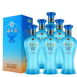洋河 海之蓝风尚版绵柔型52度480ml*6瓶整箱 含礼袋