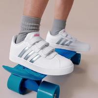 adidas 中性中大童休闲鞋魔术贴运动板鞋小白鞋德训鞋