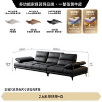FA SA DI HOUSEHOLD 罗马沙发真皮可调节靠背直排客厅轻奢超深坐宽沙发