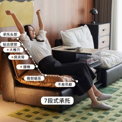EVITAHOME 赫本模块组合单人真皮沙发客厅法式中古风豆腐块轻奢现代落地沙发