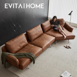 EVITAHOME 轻奢全真皮组合沙发大户型客厅意式极简转角 SF210