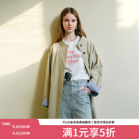 范思蓝恩 小个子韩系立领风衣外套 女 春款宽松中长款 卡其色 XS