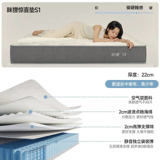 眯狸 梦百合眯狸惊喜护脊垫席梦思床垫记忆棉护脊独立静音弹簧S1Pro