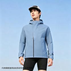 乔丹 运动外套男士春季户外连帽宽松弹力节日红色梭织外套
