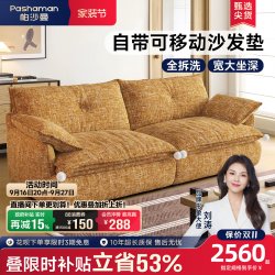 帕沙曼 可拆洗布艺沙发小户型客厅设计师新款中古风云朵直排棉麻