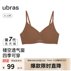 Ubras 虞书欣同款无尺码透气轻纱小胸显大无钢圈聚拢文胸罩内衣女 胡桃木(美拉德色) 均码 mini版(80-100斤)A-C杯