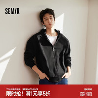 森马 夹克男春季基础简约针织外套宽松连帽户外百搭情侣装101125108124