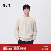 森马 卫衣男冬季加绒华夫格套头服假两件圆领时尚百搭上衣101725116101