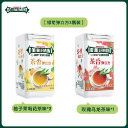 绿箭 口香糖新品弹立方无糖40g3瓶薄荷茶味口气清新糖果网红小零食
