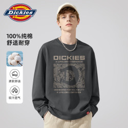 Dickies 美式潮牌印花长袖T恤男秋季新款纯棉亲肤内搭打底衫男生大码上衣