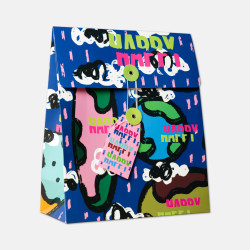 Montilord 『Montilord』Happy Earth纸质收纳袋 大号 文件袋礼品袋杂物袋购物袋收纳好帮手好运加厚办公家用防泼溅