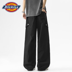 Dickies 美式纯棉阔腿裤子男款2026秋季薄款宽松直筒工装裤青少年休闲长裤
