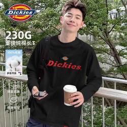 Dickies 打底衫男士2026秋款宽松纯棉内搭长袖t恤青少年学生百搭休闲上衣