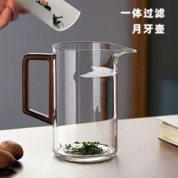 忆壶茶 望凌月牙壶 玻璃泡茶壶 550ml 透明