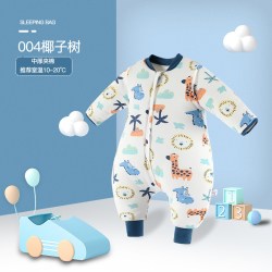阳阳韩韩 婴儿睡袋秋冬夹棉宝宝加厚防踢被新生儿连体多功能长袖拉链式睡衣