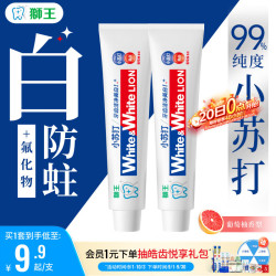 狮王 WHITE&WHITE大白牙膏 葡萄柚小苏打 120g*2支