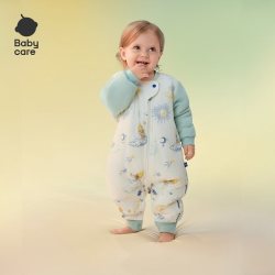 babycare 纱布婴儿睡袋70%竹纤维双开拉链防踢被告别闷热湿夏季