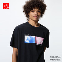 优衣库 ONE PIECE UT/短袖T恤男装女装488248 09 黑色 4XL