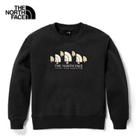 北面 针织卫衣女户外休闲印花套头衫8AT1 黑色/JK3 S