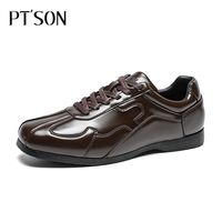 PTSON2026夏季男士棕色皮鞋商务休闲