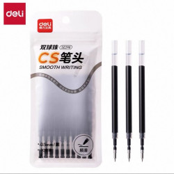 得力 S01 0.5mm ST头速干按动笔芯 10支黑