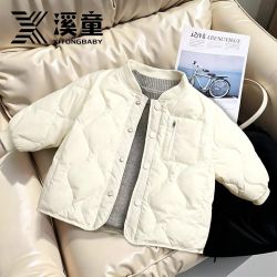 溪童2026新款轻薄棉服男女童外套儿童春秋冬季衬衫时尚保暖冬装