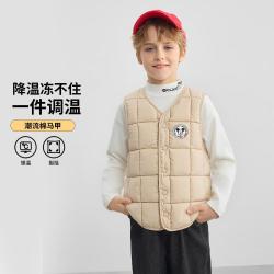Disney baby 迪士尼宝宝 儿童马甲秋冬款男女童加棉背心保暖舒适上衣冬季校服神器中大童装