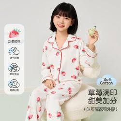猫人 春秋云柔亲肤儿童家居服女童中大童纯棉睡衣套装