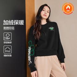 斯凯奇 24年秋冬精致绣花女式卫衣加绒运动卫衣女