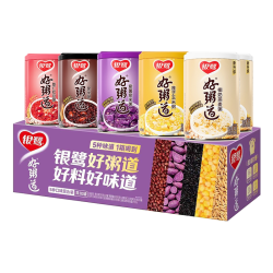 银鹭 官方好粥道八宝粥整箱装营养速食粥早餐粥黑米燕麦粥280g*10