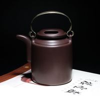 壶塘观色 王红娟全手工原矿老紫泥洋桶紫砂壶