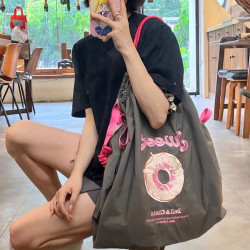 托特包高圆圆同款刺绣购物袋大容量少女百搭防水时尚女包感