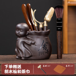 紫砂茶道六君子家用泡茶工具茶夹茶刀养壶笔茶具配件用品茶台摆件
