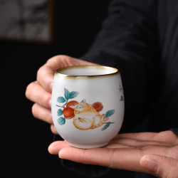 汝窑杯个人专用主人杯茶杯喝茶杯家用茶具复古陶瓷功夫品茗杯单杯