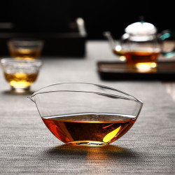 月牙玻璃公道杯加厚高颜值高档分茶器茶具高级茶海公杯茶漏家用