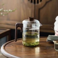 木把高透陈皮壶700毫升 茶具家用过滤大容量泡茶壶耐热高档