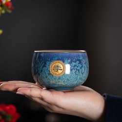 钧瓷男主人杯家用单杯泡茶功夫茶具茶杯高档陶瓷杯子茶盏品茗杯