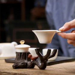 紫砂盖置高端茶壶盖托陶瓷紫砂壶盖茶碗盖碗盖置高档茶道零配茶具