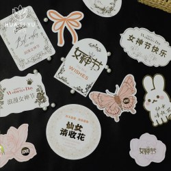 女神节烫金异形花艺卡片鲜花束插卡祝福卡花店专用三八妇女节贺卡