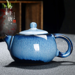 今丰唐 窑变天目釉茶壶家用大号陶瓷功夫茶具龙旦壶建盏家用泡茶壶西施壶