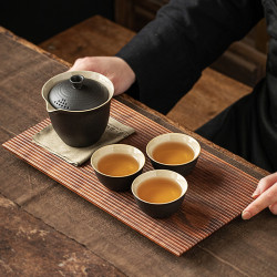 便携式户外旅行茶具个人露营旅游喝茶装备快客杯一壶三杯简约