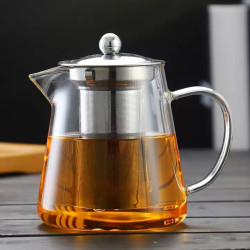 高硼硅玻璃花茶壶不锈钢过滤泡茶器功夫冲茶茶具茶水分离单壶家用