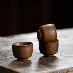 百垚 冸斋酱釉色茶杯家用陶瓷品茗杯纯手工复古喝茶杯单个功夫茶具