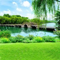 直播背景布山水画直播间主播室外山水墙布大气感快手网红背景墙