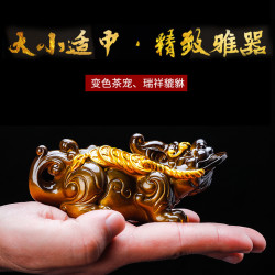千陶万瓷精品变色大号貔貅茶宠摆件创意家用茶盘配件可养茶玩茶道